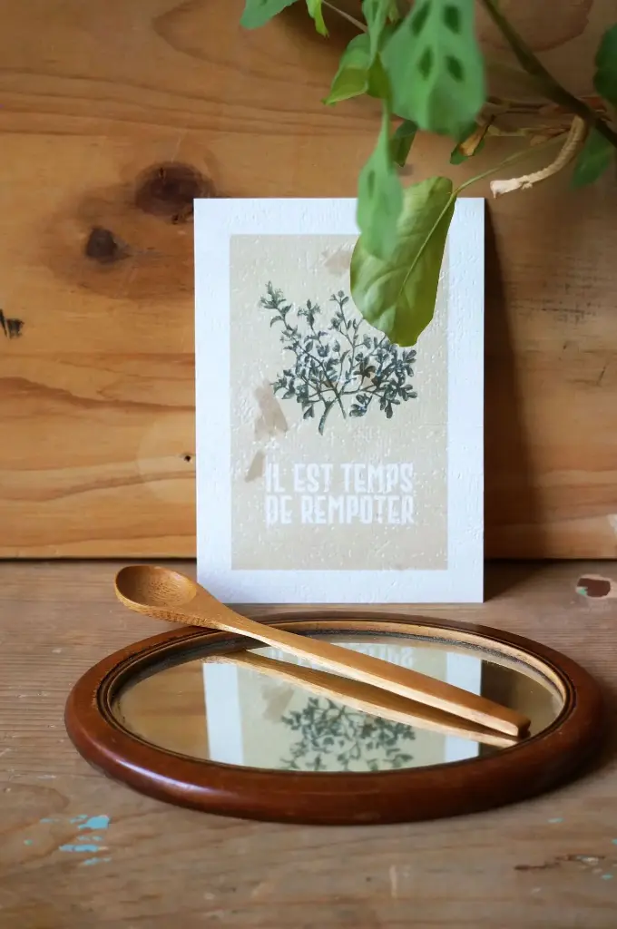 'Il est temps de rempoter' - papier écru