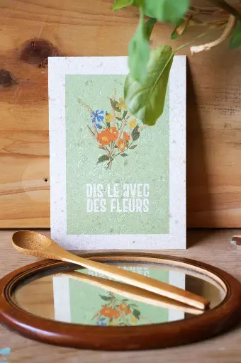 'Dis le avec des fleurs' - papier kraft